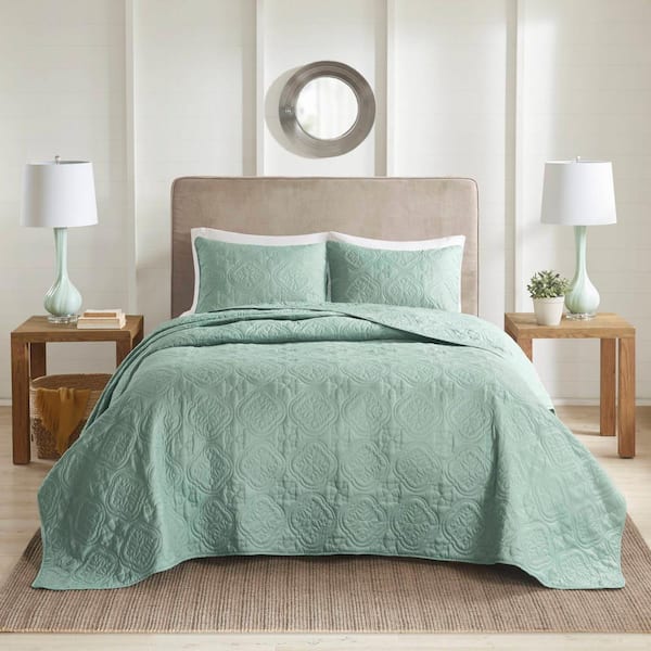 510 Design Hayley 3-Piece Seafoam Polyester Full/Queen Reversible Quilt Set