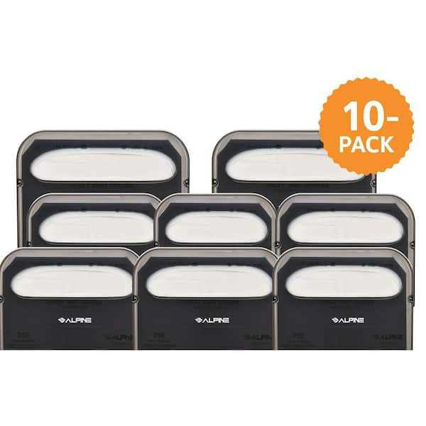 Black Wall Mount Half-Fold Plastic Toilet Seat Cover Dispenser (10-Pack)