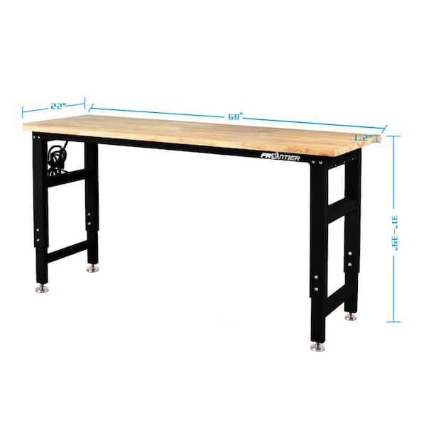 Frontier 60 in. W x 22 in. D Adjustable Height Wood Top