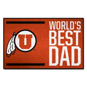 Utah World's Best Dad Red 1.5 ft. x 2.5 ft. Starter Area Rug