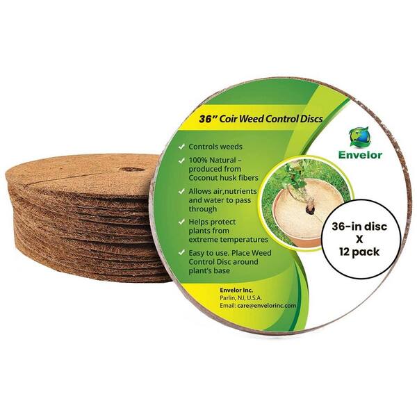 Envelor 36 in. x 0.2 in. Coconut Fiber Mulch Tree Ring Protector Mat (12-Pack)