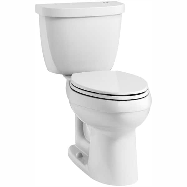 KOHLER Cimarron Touchless Comfort Height Complete Solution 2-Piece 1.28 GPF Elongated Toilet with AquaPiston in White