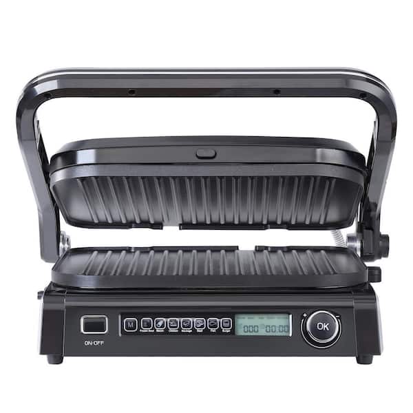 14.4 in. Commercial Electric Griddle 1800-Watt Indoor Countertop Grill, 0 - 230°C Stainless Steel Grill Sandwich Maker