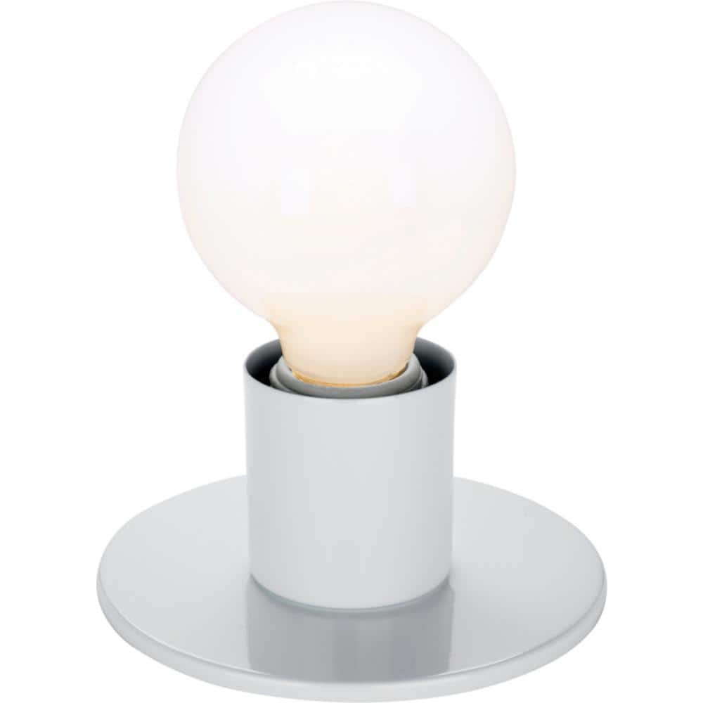 Dual Surface Mount Brushed Nickel & White Glass Vanity Light