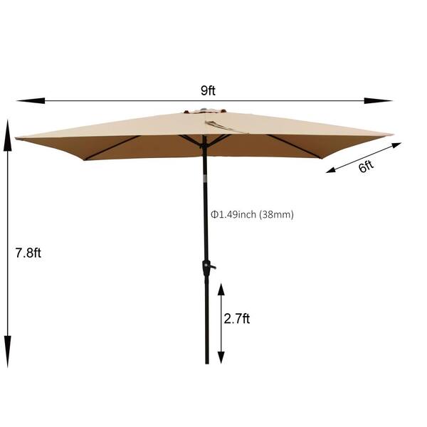 6 piece patio dining set with umbrella Outsunny Outdoor for 4 Black/Coffee PURPLE LEAF 8 ft. grain aluminium pole and Color:Color 4 fits:OP401