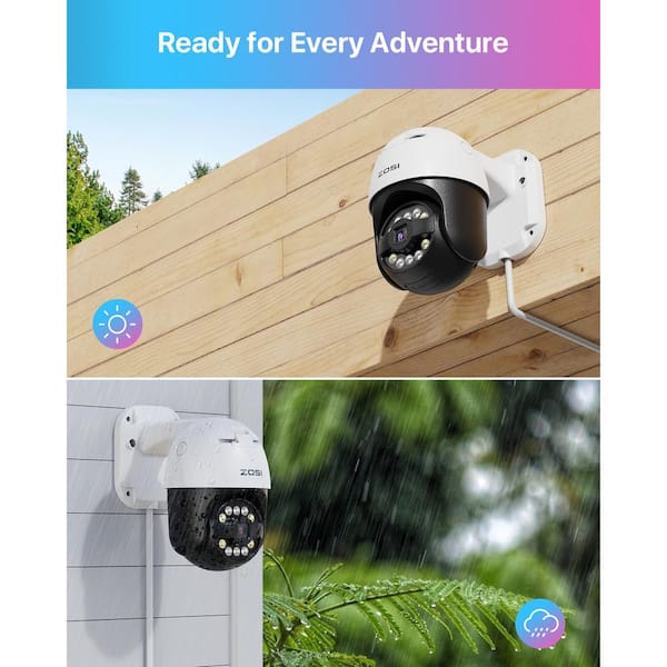 ZOSI Wired 5MP HD POE Outdoor Home Security Camera with 355° Pan