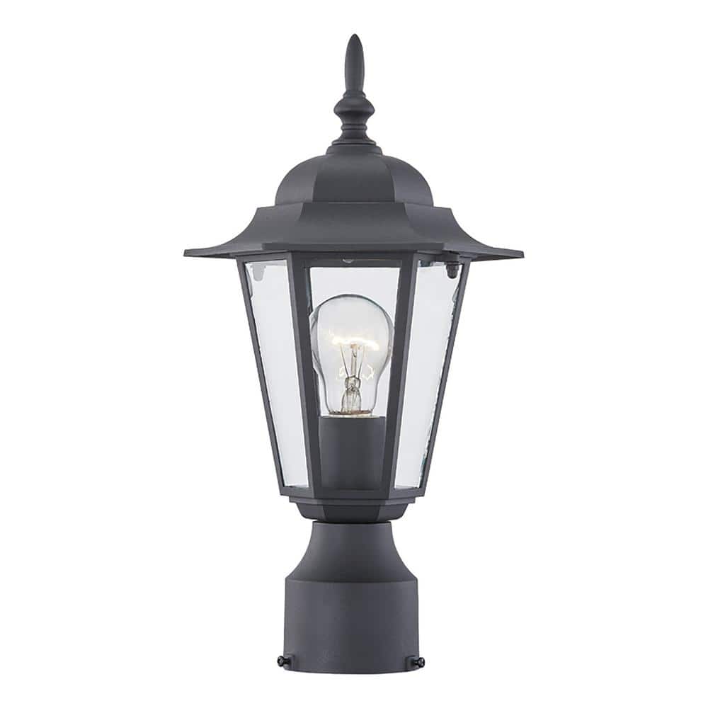 Hukoro 15 in. H 1-Light Matte Black Outdoor Post Lantern Head NF17401BK  The Home Depot