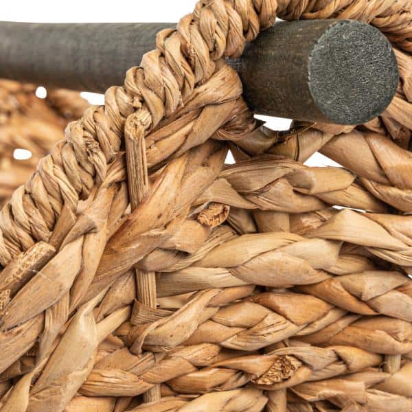 Natural Bankuan Braided Oval Toilet Paper Basket with Wood Bar