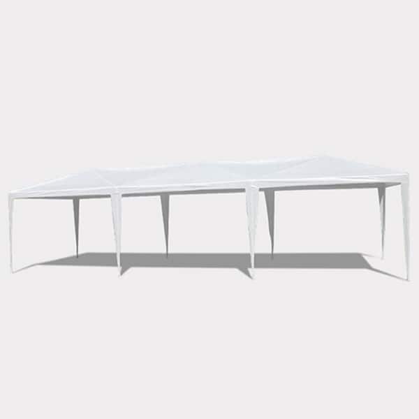 10 ft. W x 30 ft. L White Wedding Party Canopy Tent, Event Tent, Outdoor Gazebo with 5 Removable Sidewalls