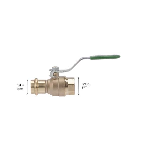 Pro Press 3/4 in. Press x FPT Zero-Lead Bronze Ball Valve with Lockable Metal Handle