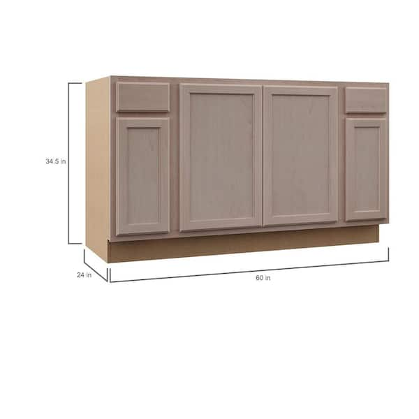 Hampton Bay Hampton Unfinished Beech Raised Panel Stock Assembled Sink Base Kitchen Cabinet 60 In X 34 5 In X 24 In Ksbf60 Uf The Home Depot