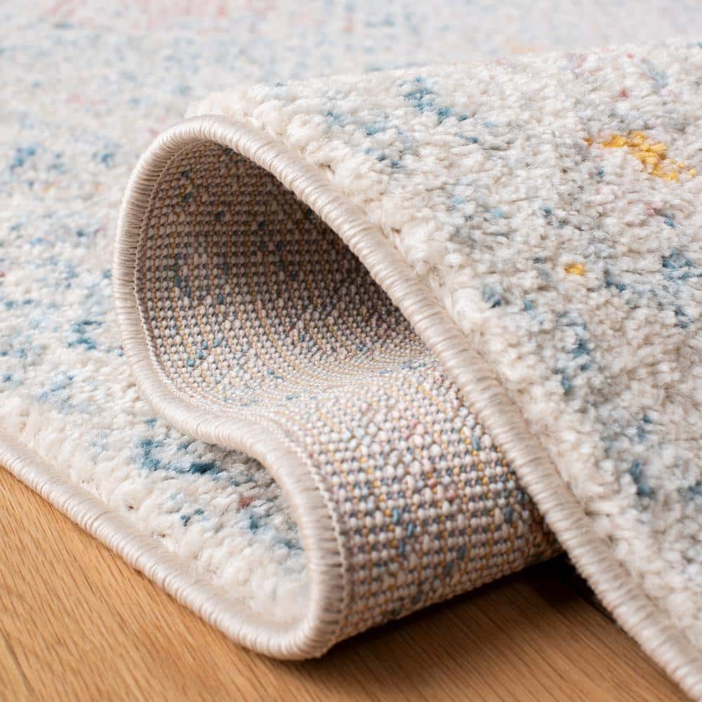 Ivory and Terracotta 9' x 12' Wool and Synthetic Area Rug