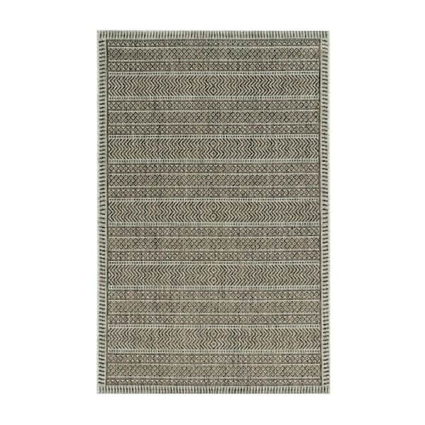 Brown 5 ft. x 8 ft. Woven Polypropylene Rectangle Indoor/Outdoor Area Rug