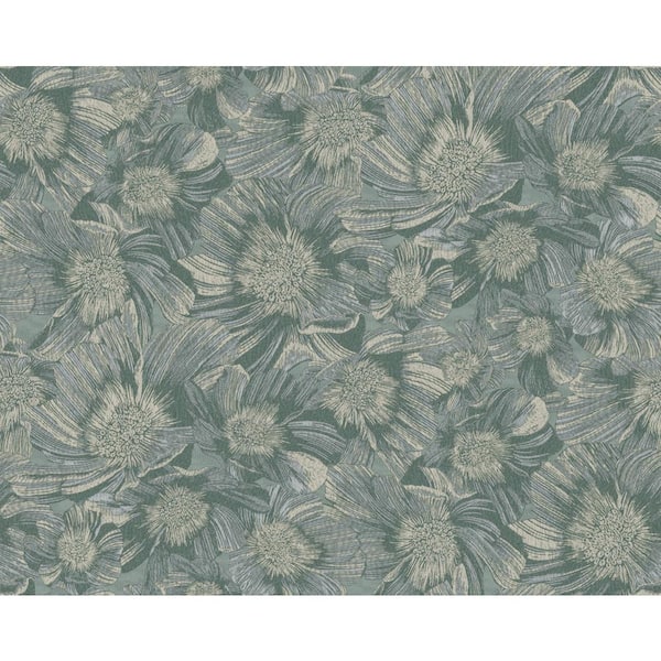 Unbranded Anemoni Teal Wallpaper