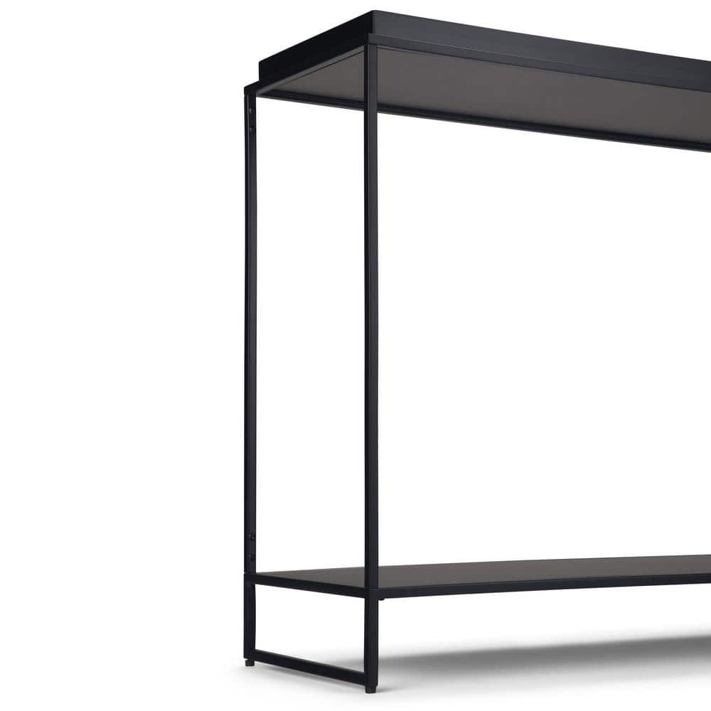 Garner Black Metal Tray Top Console Table with Storage
