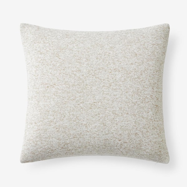 The Company Store Sweatshirt Collection Taupe 20 in. x 20 in. Throw Pillow Cover