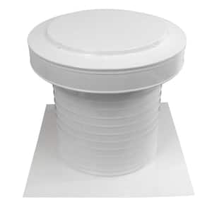 12 in. Dia Aluminum Keepa Static Vent for Flat Roofs in White