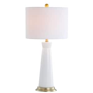 Hartley 29 in. Ceramic Column LED Table Lamp, White