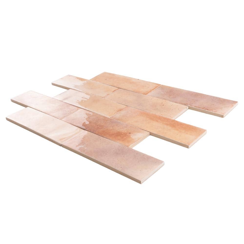 7.9'' Glossy Beige Ceramic Subway Tile for Kitchen and Bathroom