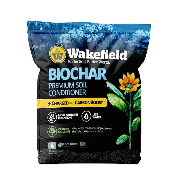 Biochar with CarbonBoost, Soil Amendment-4 qt. Bag