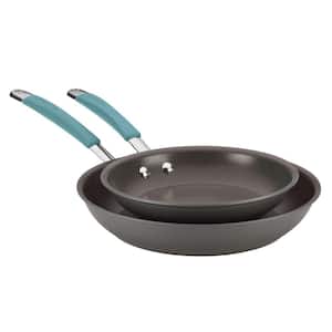 Cucina 2-Piece Hard-Anodized Aluminum Nonstick Skillet Set in Agave Blue and Gray