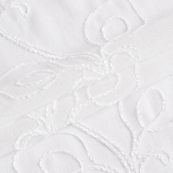 Dainty Home - White Floral Grommet Room Darkening Curtain - 38 in. W x 84 in. L (Set of 2)