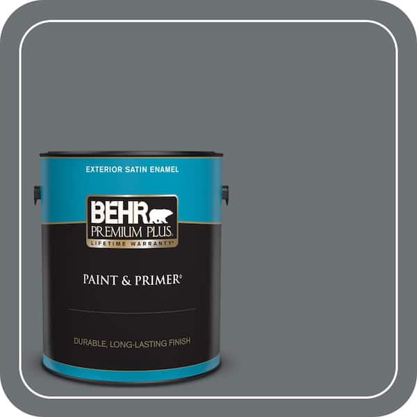 BEHR PREMIUM PLUS 1 gal. #PPU18-03 Antique Tin Satin Enamel Exterior Paint & Primer