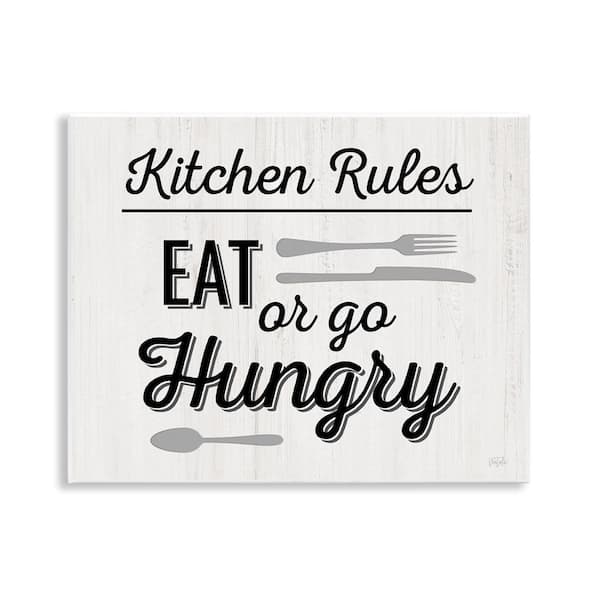 Stupell Industries Kitchen Rules or Go Hungry by Natalie Carpentieri Unframed Food Graphic Art Print 11 in. x 14 in.