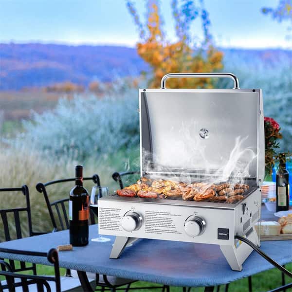 Costway 20,000 BTU Portable Propane Grill in Stainless Steel