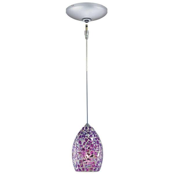 JESCO Lighting Low Voltage Quick Adapt 4-5/8 in. x 104-3/4 in. Purple Pendant and Canopy Kit