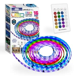 16 ft. 95 Lumens 5-Watt 16-Colors 4 Modes 147 LEDs Strip Light Tape Light with Remote Control