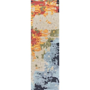 Lapis Multi-Colored 2 ft. 6 in. x 8 ft. Abstract Runner Rug