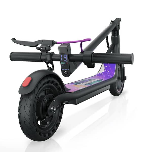 2-Wheel Purple Electric Scooter, Folding E Scooter with 350W Powerful Motor, Dual Braking and Bright Lighting System