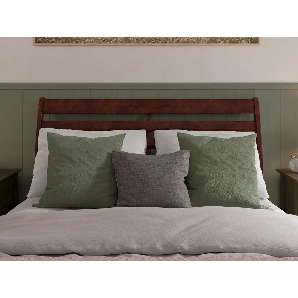 Savannah Walnut Queen Solid Wood Headboard with USB Charger
