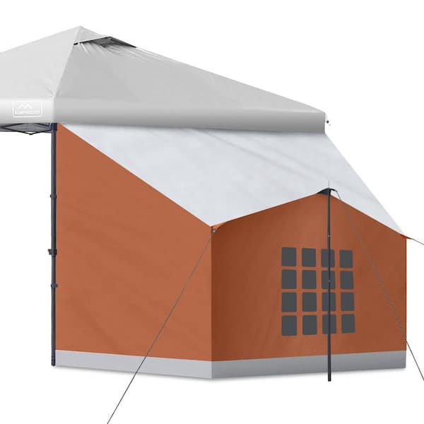 Unbranded Camping Tent for 10 ft. x 10 ft. Pop Up Canopy, Easy Set Up Gazebo, Compatible with 10 ft. Wide Canopy Tents (Orange)