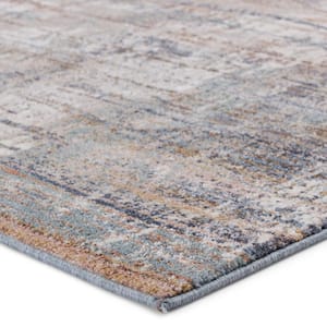 Abrielle Lysandra Blue/Tan 9 ft.6 in. x 12 ft. Abstract Rectangle Area Rug