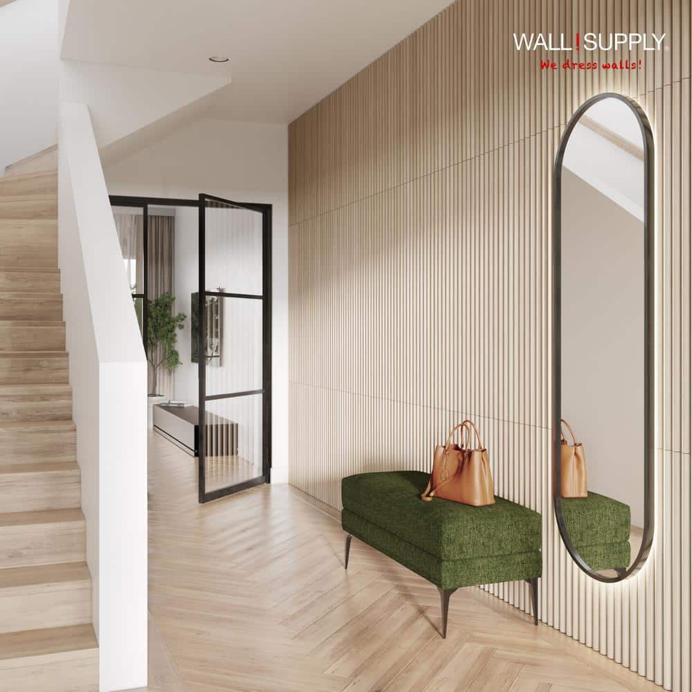 Natural 3D Textured Wall Panel Set, 19.69" x 45.67"