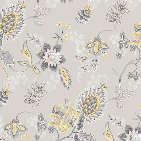 Jacobean Floral Vinyl Roll Wallpaper (Covers 56 sq. ft.)
