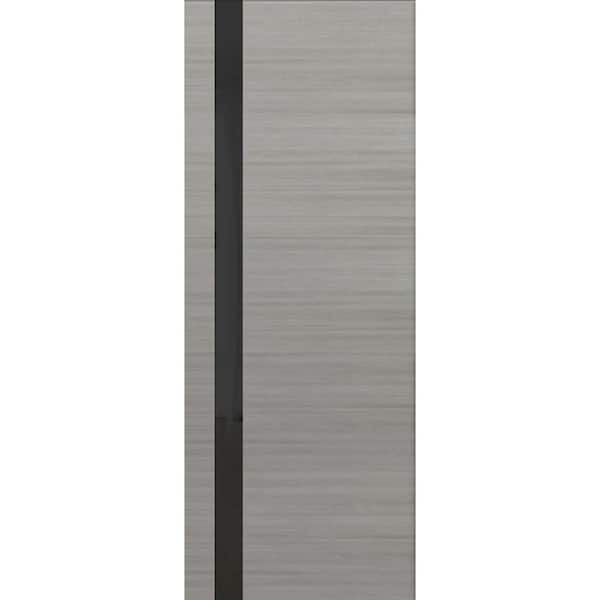 32 in. x 84 in. Solid Wood Frosted Glass Gray Ash Interior Door Slab