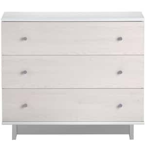 Maple Lane Dove 3-Drawer White Dresser (30.5 in. H x 35.5625 in. W x 17.9375 in. D)