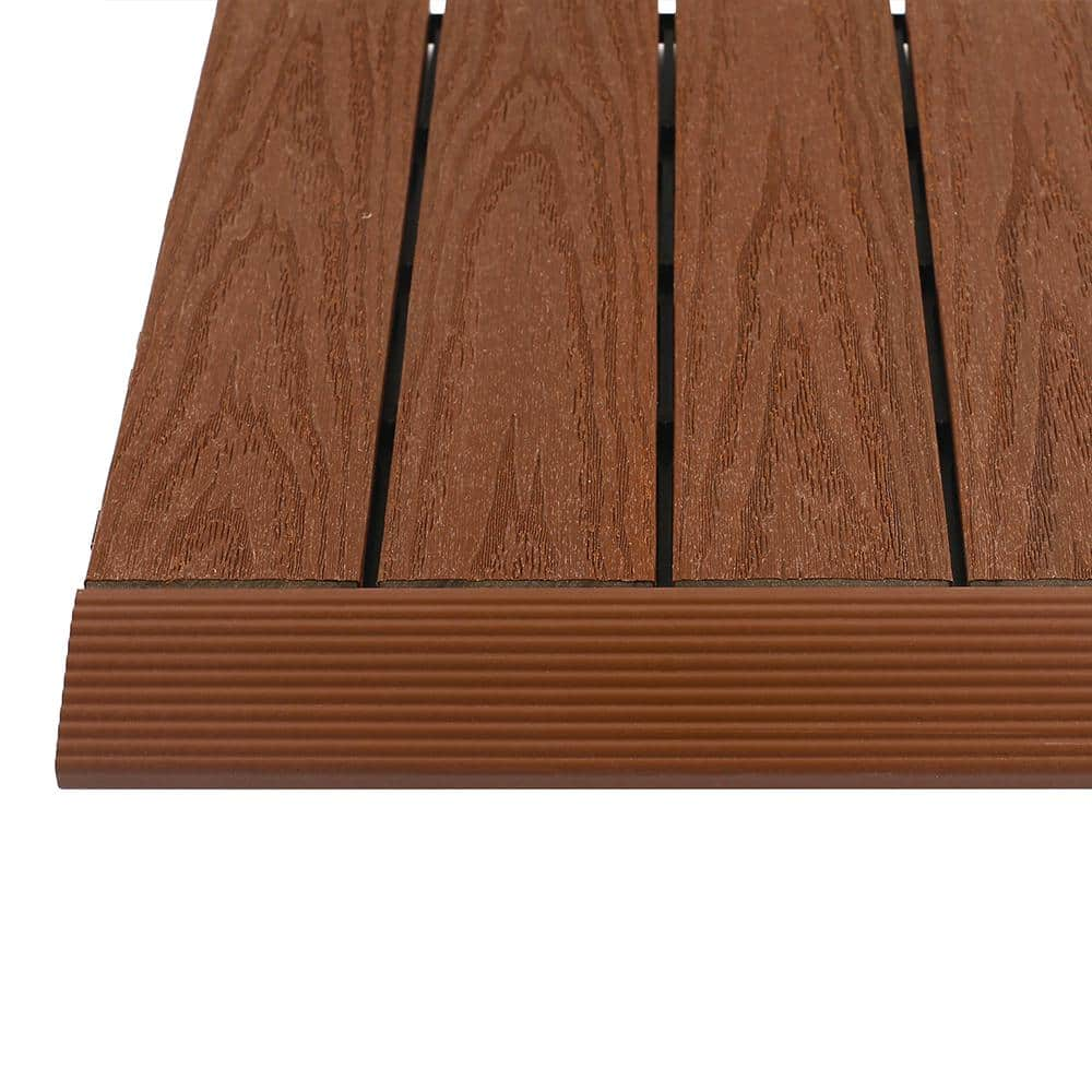 NewTechWood 1/6 ft. x 1 ft. Quick Deck Composite Deck Tile Straight Fascia  in Honduran Mahogany (4-Pieces/Box) US-QD-SF-ZX-MAH - The Home Depot