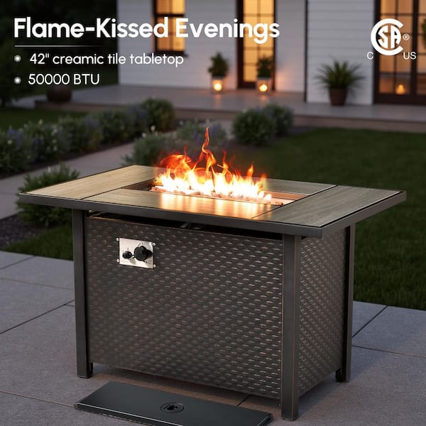 XIZZI Jupiter 6-Piece Wicker Outdoor Patio Fire Pit Seating Sofa