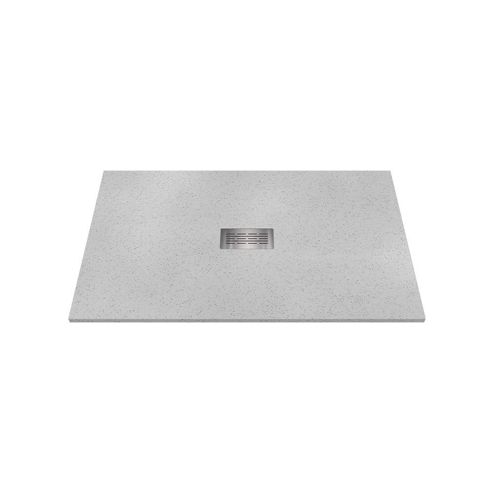 CASTICO 60 in. L x 36 in. W x 1.125 in. H Solid Composite Stone Shower Pan Base with Center