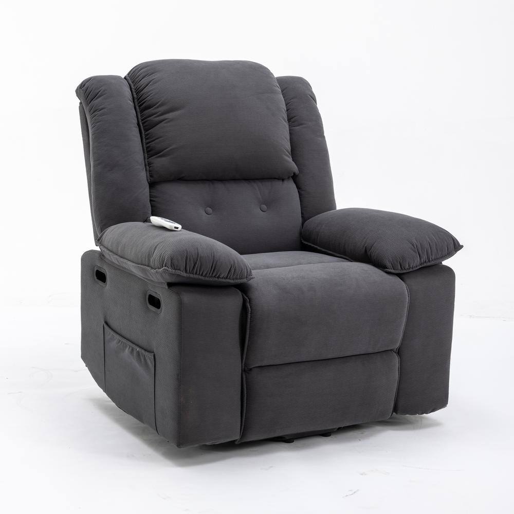 Blue Electric Lift Recliner Sofa with 2-Side Pockets and Cup