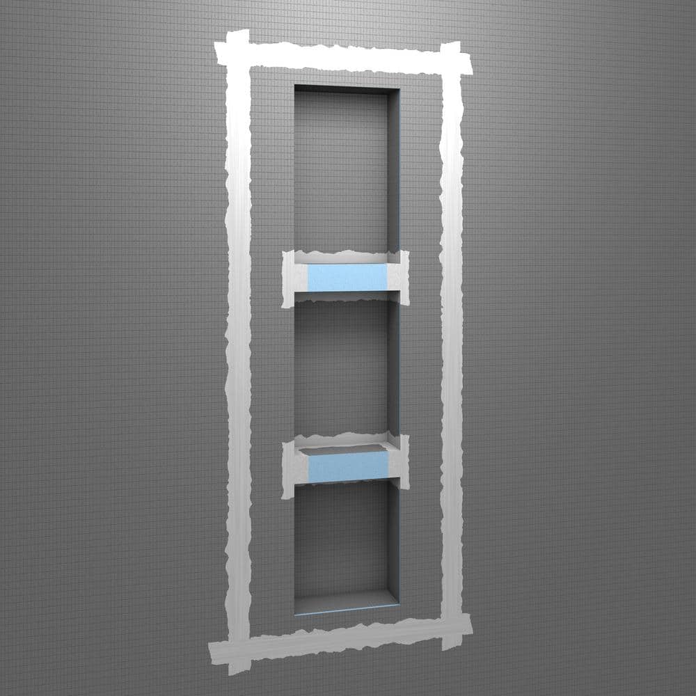 Gray Foam Waterproof Shower Niche with Adjustable Shelf