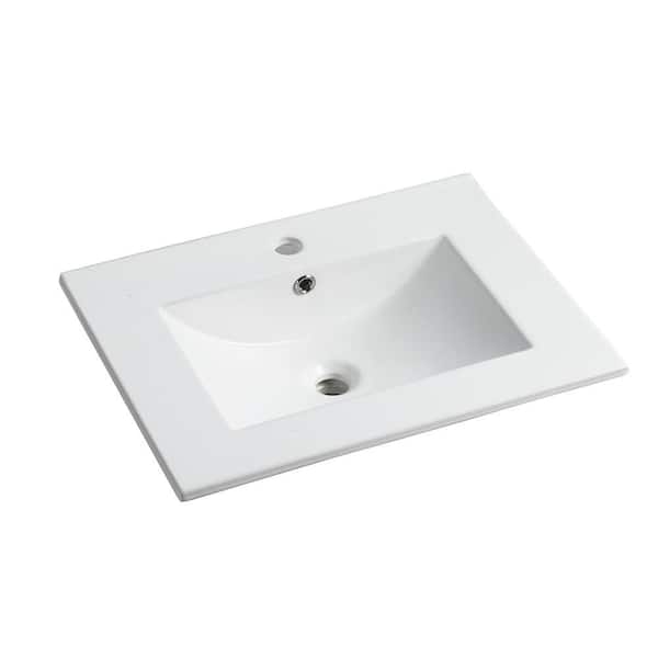 24 in. W x 18 in. D Ceramic Vanity Top in White