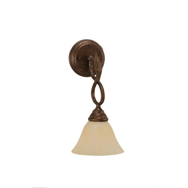 Filament Design 1-Light Bronze Wall Sconce with Amber Marble Glass Shade