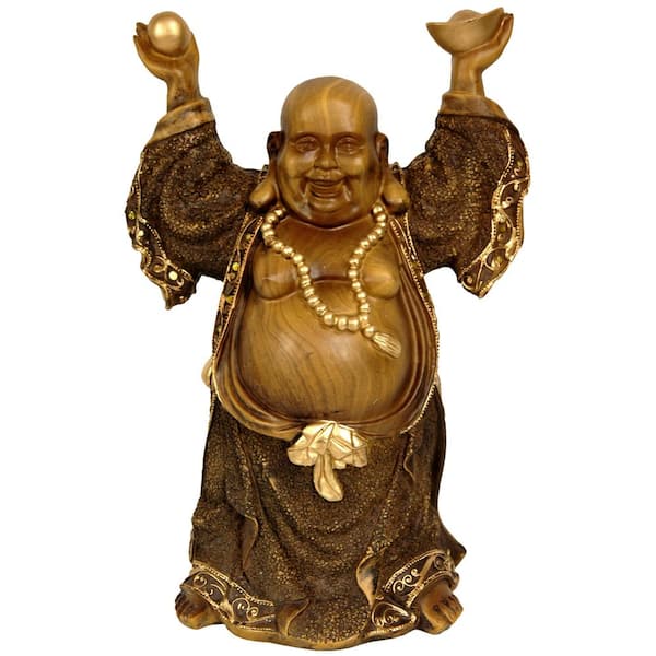 Oriental Furniture 12 in. Standing Prosperity Buddha Decorative Statue