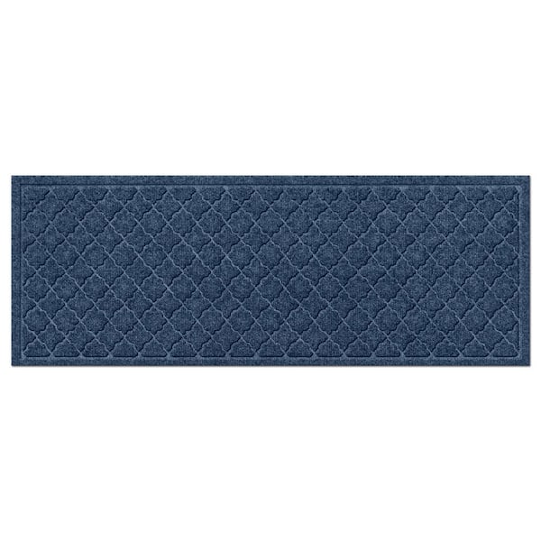 Bungalow Flooring WaterHog Cordova Navy 35 in. x 85 in. PET Polyester Door Mat