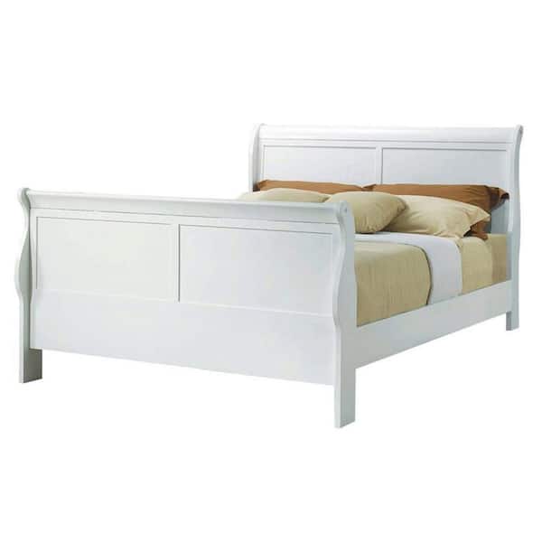 Louis Philippe III 80 in. W White Eastern King Non-Upholstered Wood Frame